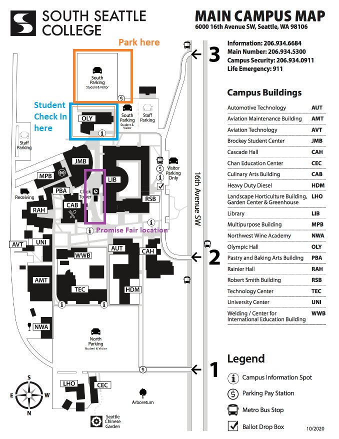 Map of South Seattle College