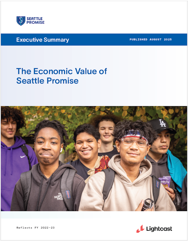 Cover of the Executive Summary with the title The Economic Value of Seattle Promise