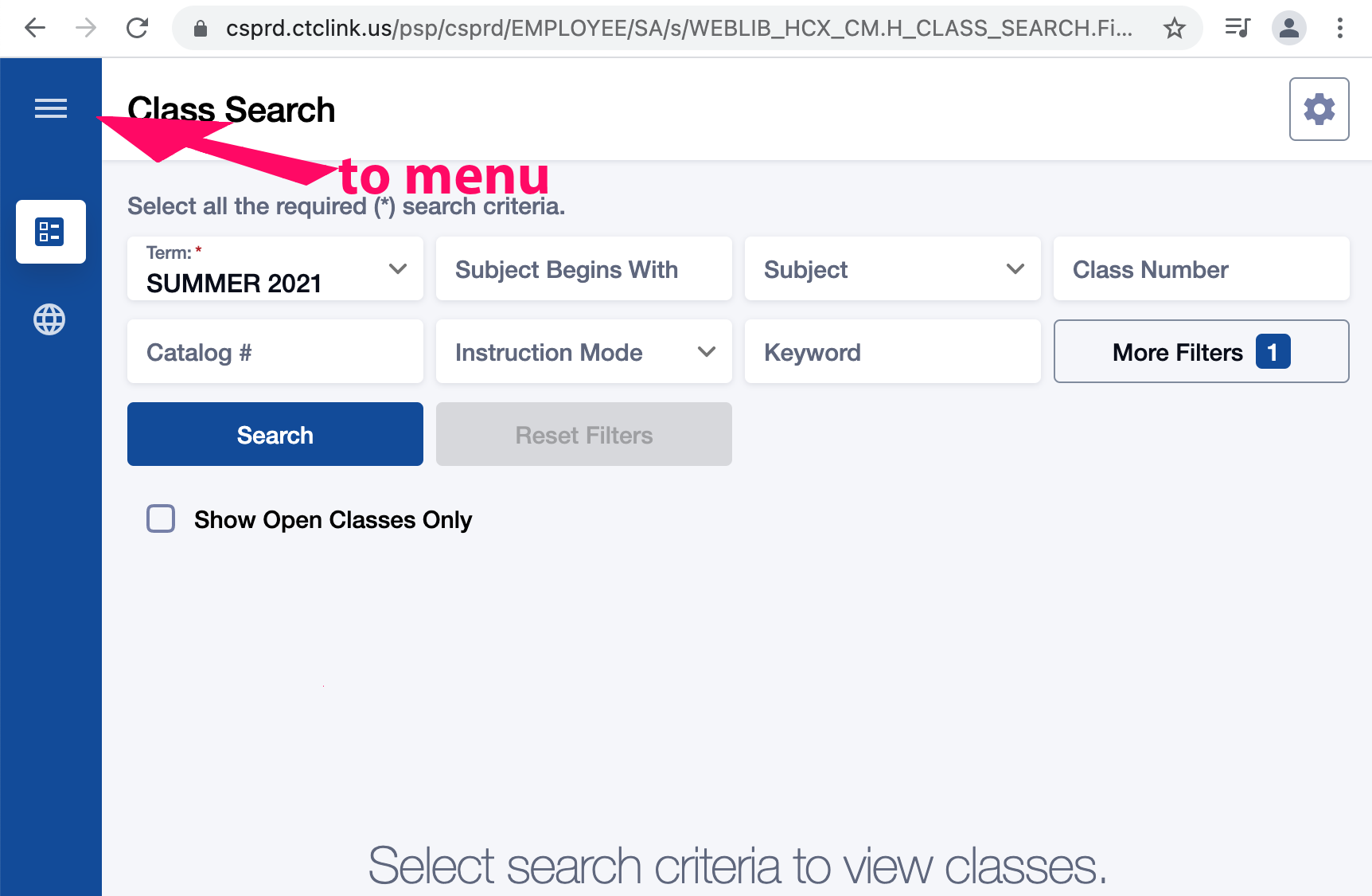 screen capture of search layout on desktop computer.