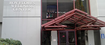 exterior entrance to the Roy Flores Wellness Center at North Seattle College