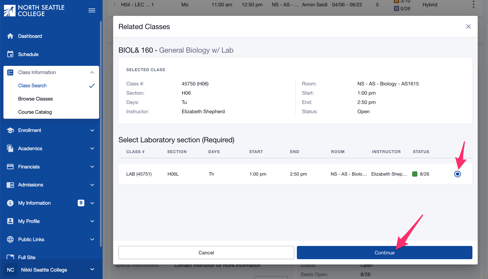 Screenshot of Related Classes