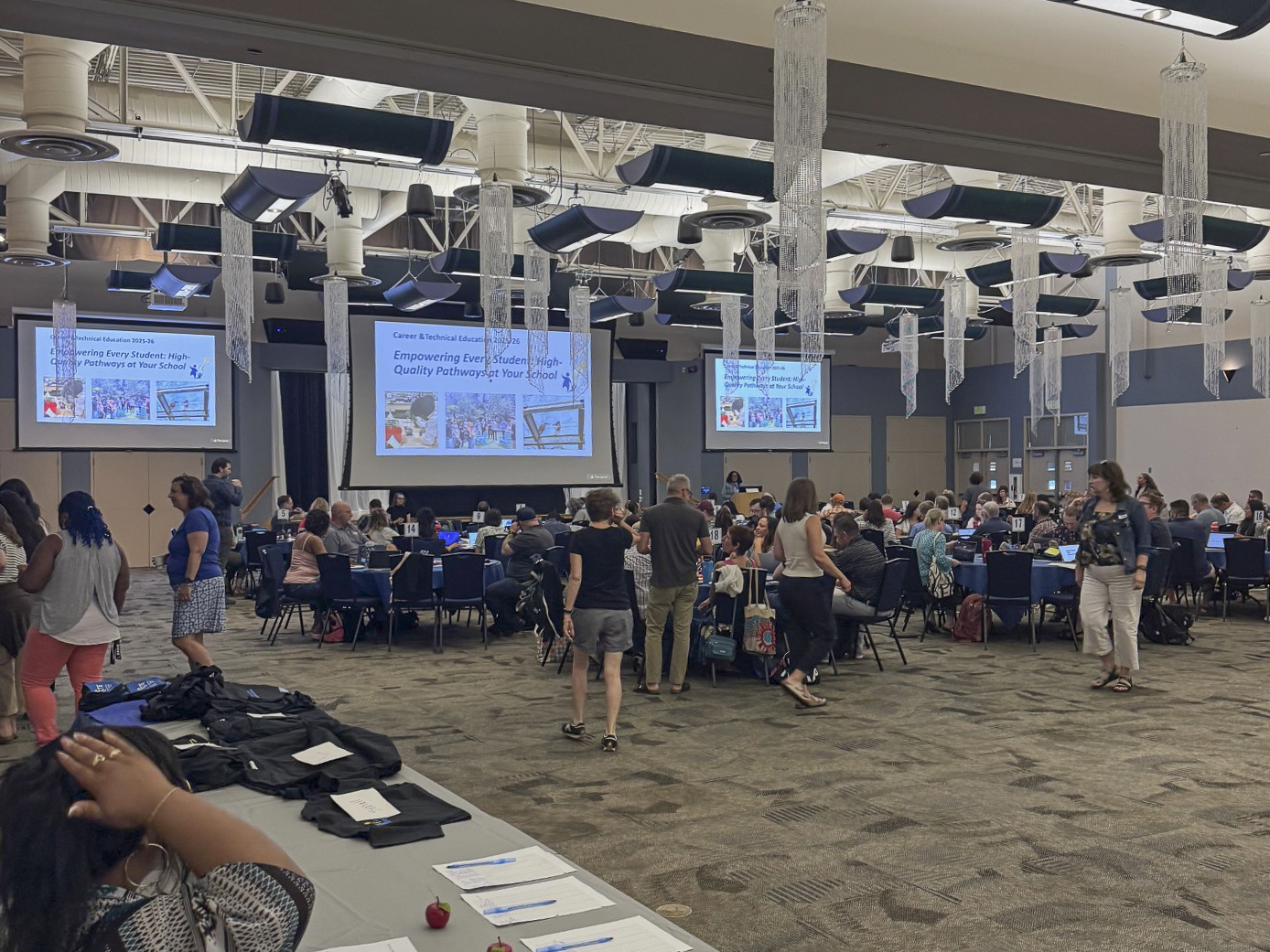 A wide view of the Brockey Conference Center at South Seattle College, where the SPS CTE Teachers Convening was held on August 25, 2025.