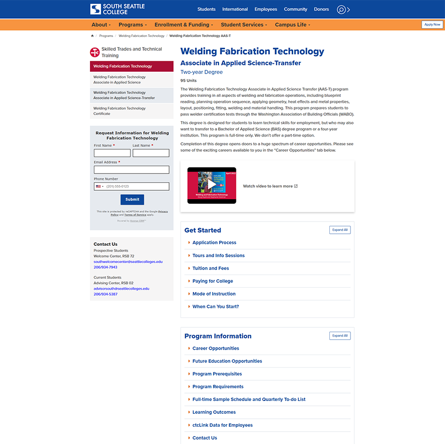 Welding Fabrication Technology top of degree page