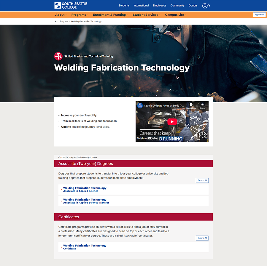 Welding Fabrication Technology top half of overview page