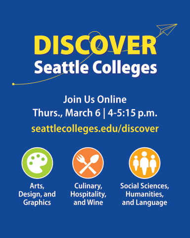 Arts, Design, and Graphics, Culinary, Hospitality, and Wine, Social Sciences, Humanities, and Language areas of study online event image for Instagram